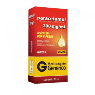 Paracetamol 200mg/ml - Gotas 15ml - Cimed - Genérico