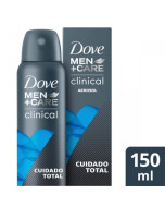 Desodorante Dove Men +Care Clinical Cuidado Total Aerosol Masculino 150ml