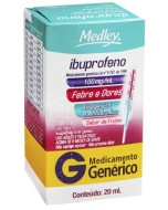 Ibuprofeno 100mg/ml - Gotas 20ml - Medley - Genérico