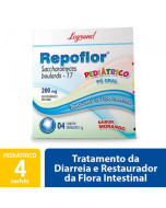 Repoflor Pediátrico 200mg - Sabor Morango 4 Envelopes com 1g - EMS