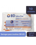 Seringa de Insulina BD Ultra-Fine 6mm 50UI - 10 Unidades