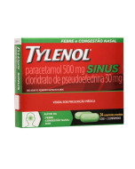 Tylenol Sinus 500mg + 30mg - 24 Comprimidos