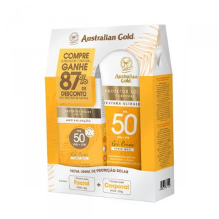 Kit Protetor Solar Australian Gold FPS50 200g + Protetor Facial FPS50 50g