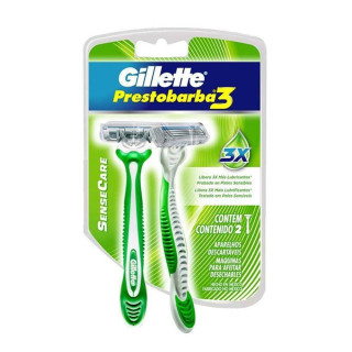 Aparelho de Barbear Gillette Prestobarba 3 Sensitive Comfortgel 2 Unidades
