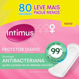 Protetor Diário Intimus Antibacteriana 80 Unidades