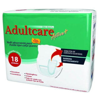 Absorvente Geriátrico Adultcare Roupa Íntima Active+ 18 unidades