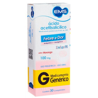 Ácido Acetilsalicílico 100mg - 30 Comprimidos - EMS - Genérico