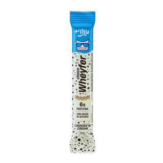 Barra de Proteína +Mu Choco Wheyfer Cookies & Cream 25g