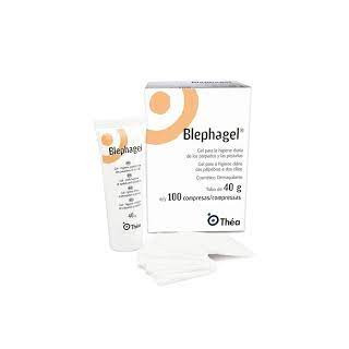 Demaquilante Blephagel Gel 40g - Higiene Das Pálpebras e Cílios + 100 Compressas