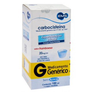 Carbocisteína 20mg/ml - Xarope com 100ml - EMS - Genérico