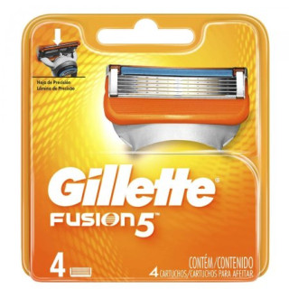 Carga Refil para Aparelho de Barbear Gillette Fusion 5 - 4 Unidades