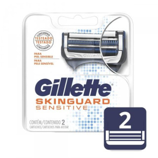 Carga Refil para Aparelho de Barbear Gillette Skinguard Sensitive - 2 Unidades