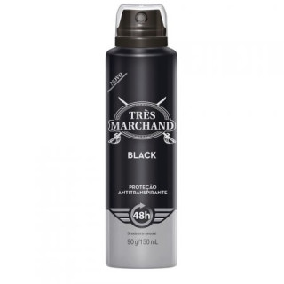 Desodorante Très Marchand Black Aerosol Masculino 150ml