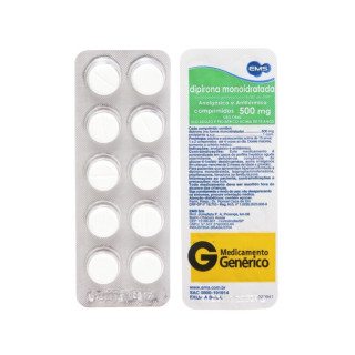 Dipirona Monoidratada 500mg - 10 Comprimidos - EMS - Genérico