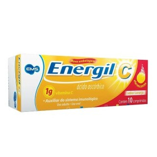 Vitamina C Energil C 1G Sem Açúcar 10 Comprimidos Efervescentes