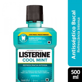 Enxaguante Bucal Listerine Cool Mint Refrescância Intensa Hortelã 500ml