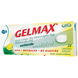 Gelmax Sabor Limão 24 Comprimidos Mastigaveis