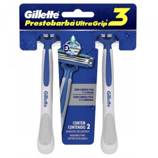 Aparelho de Barbear Gillette Prestobarba UltraGrip 3 2 Unidades