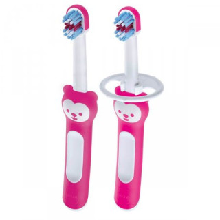 Escova de Dente para Bebês MAM Babys's Brush Rosa 2 Unidades
