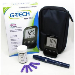 Kit Aparelho Medidor de Glicemia G-Tech Free Lite