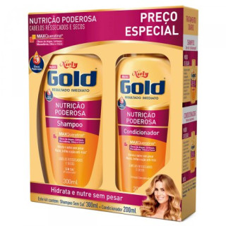 Kit Niely Gold Nutrição Poderosa Shampoo 300ml + Condicionador 200ml
