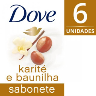 Kit Sabonete em Barra Dove Karité e Baunilha 6 Unidades 90g Cada