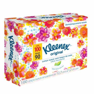 Lenços de Papel Kleenex Dia a Dia Folha Dupla 1 Unidade com 100 Lenços