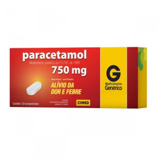Paracetamol 750mg - 20 Comprimidos - Cimed - Genérico