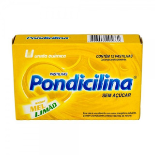 Pastilha Pondicilina - Sabor Mel e Limão - 12 Pastilhas