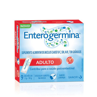 Probiótico Enterogermina Adulto - Sabor Laranja - 9 Sachês de 2g Cada