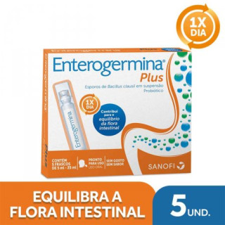Probiótico Enterogermina Plus - 5 Frascos com 5ml