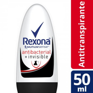 Desodorante Rexona Antibacterial Invisible Roll On Feminino 50ml