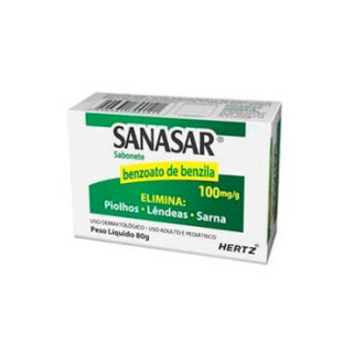 Sabonete em Barra Sanasar 100mg/ml Piolhos, Lêndeas e Sarna 80g