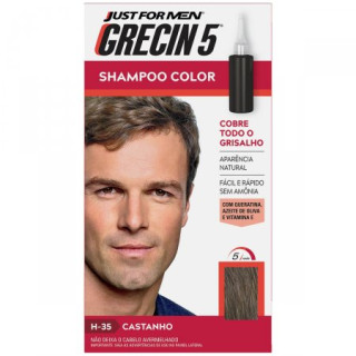 Tonalizante Masculino Grecin 5 Shampoo Color H-35 Castanho 60ml