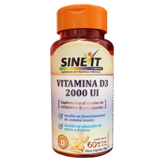 Vitamina D - Sinevit D3 2.000UI - 60 Cápsulas