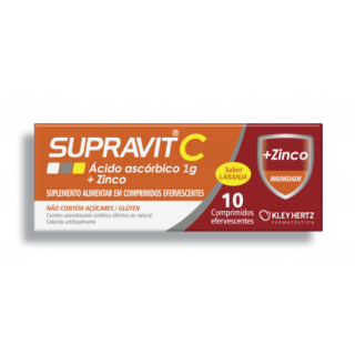 Vitamina C + Zinco Supravit C 10 Comprimidos Efervescentes