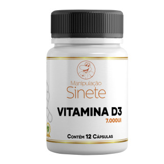 Vitamina D - Sinete D3 7.000UI - 12 Cápsulas